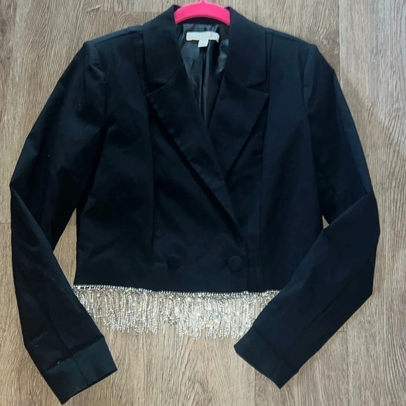 CULPOS X INC Crystal-Fringe Blazer Size XS - Picture 3 of 9